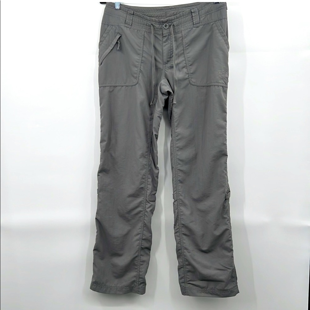 The North Face TEKWARE Light Weight Gray Nylon Multi Function Pant/Capri Sz 6-8
